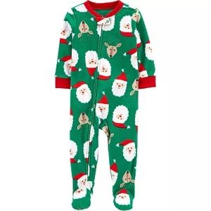 Carter’s Fleece Green Santa Pajamas